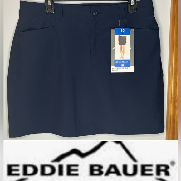 NWT Eddie Bauer women’s Adventurer 2.0 skort in navy size 10 - Picture 1 of 7